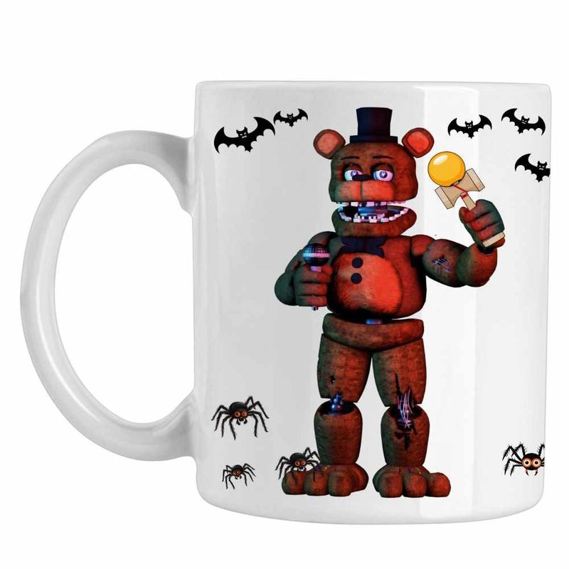 Casa si Gradina - Bucatarie si vesela - Cani si pahare - Cani si cesti - Cana Fnaf Freddy Kendama Five Nights at Freddy Horror Halloween CoolTrend, alba, 330ml - Infinity.ro