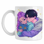 Casa si Gradina - Bucatarie si vesela - Cani si pahare - Cani si cesti - Cana Huntrix Saja Love Kpop Demon Hunters CoolTrend, alba, 330ml - Infinity.ro