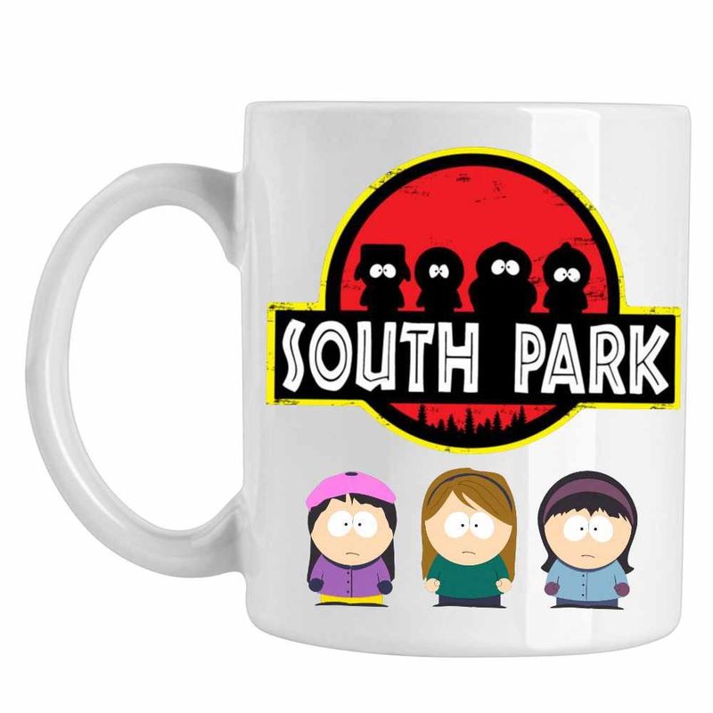 Casa si Gradina - Bucatarie si vesela - Cani si pahare - Cani si cesti - Cana South Park Jurassic Dinozauri T-Rex, CoolTrend, alba, 330ml - Infinity.ro