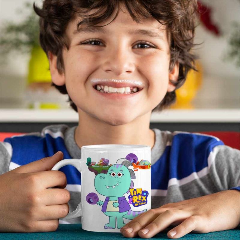 Casa si Gradina - Bucatarie si vesela - Cani si pahare - Cani si cesti - Cana Tim Rex Bunica Spatiu Dinozauri T-Rex, CoolTrend, alba, 330ml - Infinity.ro