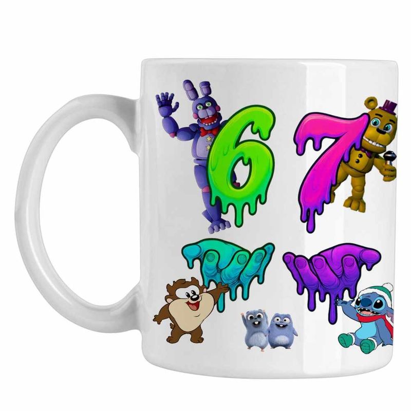 Casa si Gradina - Bucatarie si vesela - Cani si pahare - Cani si cesti - Cana Fnaf Six Seven Five Nights at Freddy Horror Halloween CoolTrend, alba, 330ml - Infinity.ro