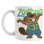 Casa si Gradina - Bucatarie si vesela - Cani si pahare - Cani si cesti - Cana Zootopia Nibbles Maplestick Castor Zootropolis CoolTrend, alba, 330ml - Infinity.ro