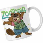 Casa si Gradina - Bucatarie si vesela - Cani si pahare - Cani si cesti - Cana Zootopia Nibbles Maplestick Castor Zootropolis CoolTrend, alba, 330ml - Infinity.ro