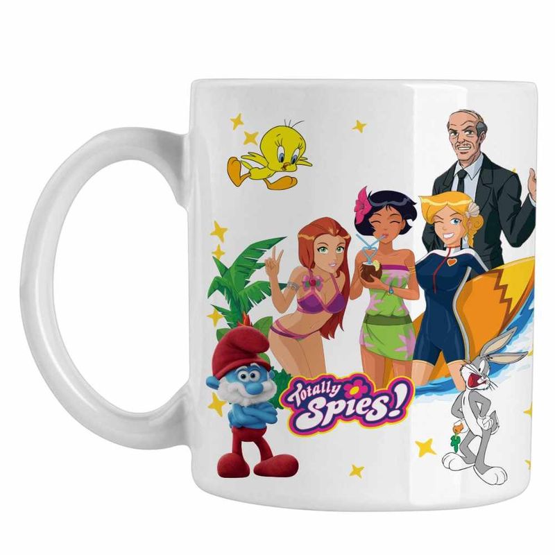 Casa si Gradina - Bucatarie si vesela - Cani si pahare - Cani si cesti - Cana Spioanele Plaja Desene Animate Agenti Misiune CoolTrend, alba, 330ml - Infinity.ro