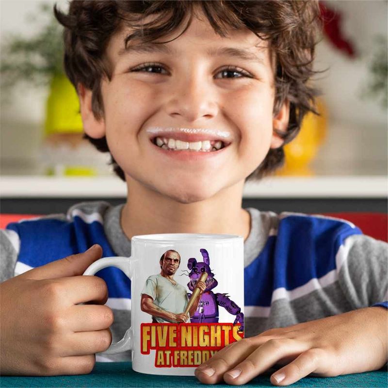 Casa si Gradina - Bucatarie si vesela - Cani si pahare - Cani si cesti - Cana Fnaf GTA5 Five Nights at Freddy Horror Halloween CoolTrend, alba, 330ml - Infinity.ro