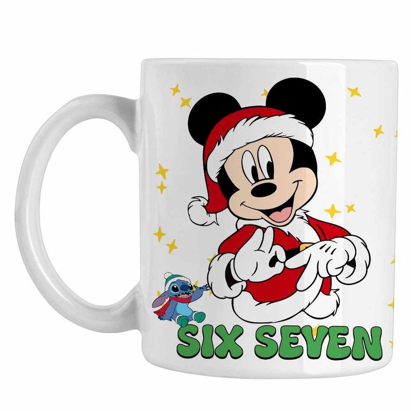 Casa si Gradina - Bucatarie si vesela - Cani si pahare - Cani si cesti - Cana Six Seven Mickey Mouse Craciun Donald Duck CoolTrend, alba, 330ml - Infinity.ro