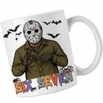 Casa si Gradina - Bucatarie si vesela - Cani si pahare - Cani si cesti - Cana Six Seven Jason Voorhees 67 Halloween CoolTrend, alba, 330ml - Infinity.ro