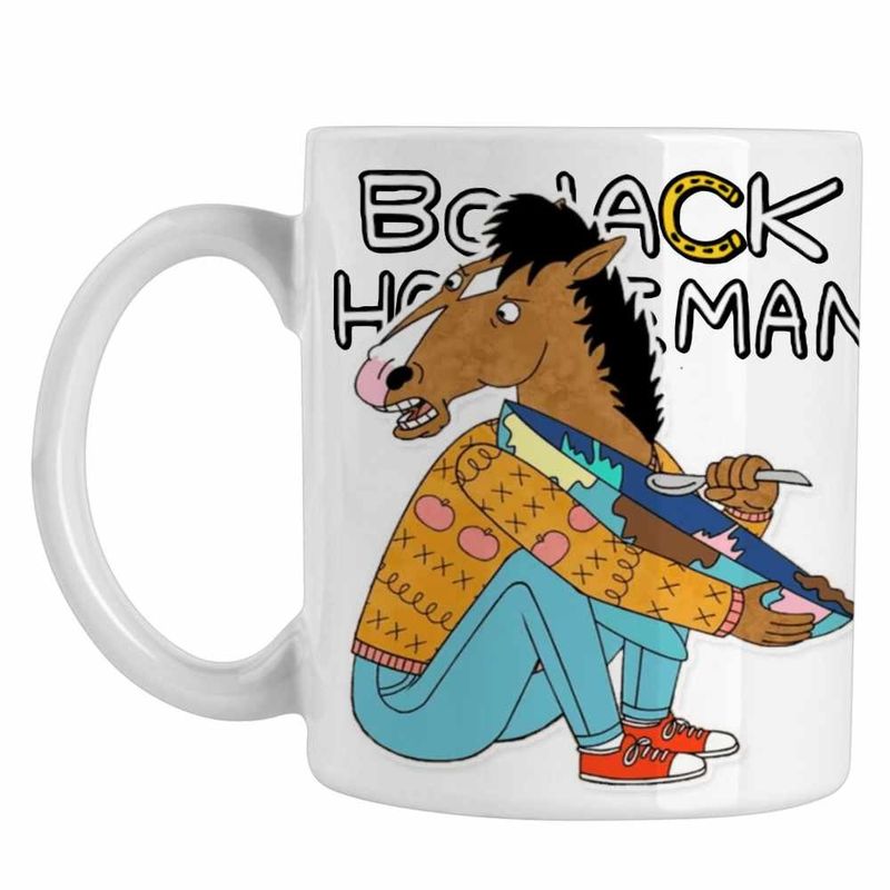 Casa si Gradina - Bucatarie si vesela - Cani si pahare - Cani si cesti - Cana BoJack Horseman Farfurie Castron CoolTrend, alba, 330ml - Infinity.ro