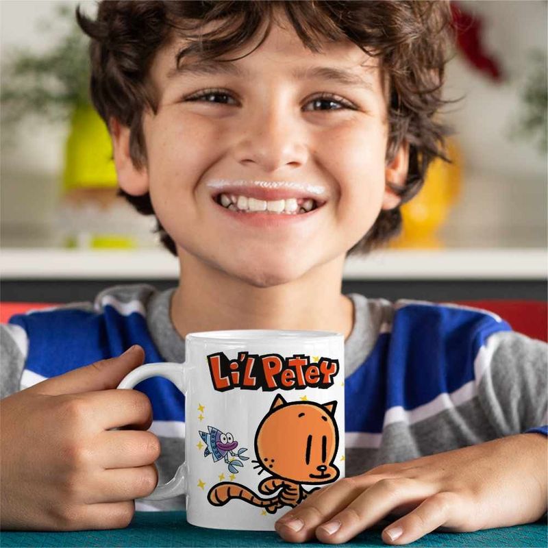 Casa si Gradina - Bucatarie si vesela - Cani si pahare - Cani si cesti - Cana Dog Man Lil Petey Pisica Dav Pilkey CoolTrend, alba, 330ml - Infinity.ro