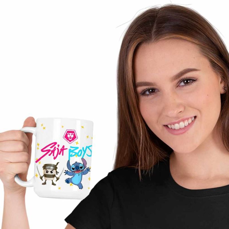 Casa si Gradina - Bucatarie si vesela - Cani si pahare - Cani si cesti - Cana Huntrix Saja Boys Kpop Legends CoolTrend, alba, 330ml - Infinity.ro