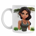Casa si Gradina - Bucatarie si vesela - Cani si pahare - Cani si cesti - Cana Tomb Raider Aventuri Lara Croft Militar Camuflaj CoolTrend, alba, 330ml - Infinity.ro