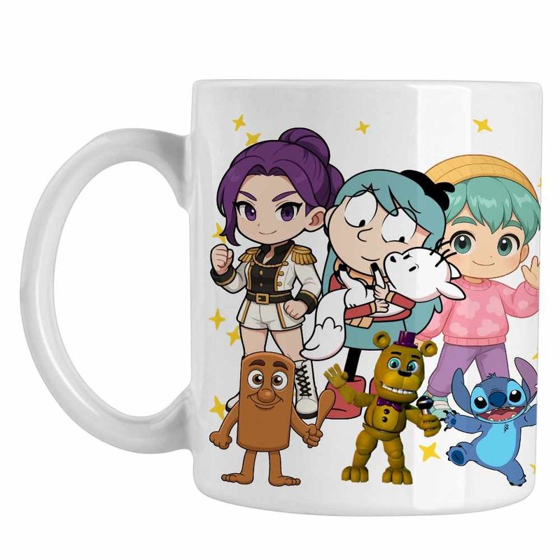 Casa si Gradina - Bucatarie si vesela - Cani si pahare - Cani si cesti - Cana Hilda Huntrix Saja Boys K-pop, alba, 330ml - Infinity.ro