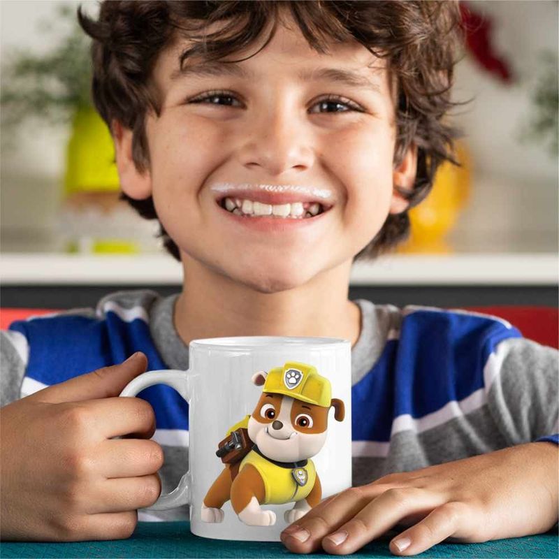Casa si Gradina - Bucatarie si vesela - Cani si pahare - Cani si cesti - Cana Paw Patrol Rubble Patrula Catelusilor Mecanic, CoolTrend, alba, 330ml - Infinity.ro