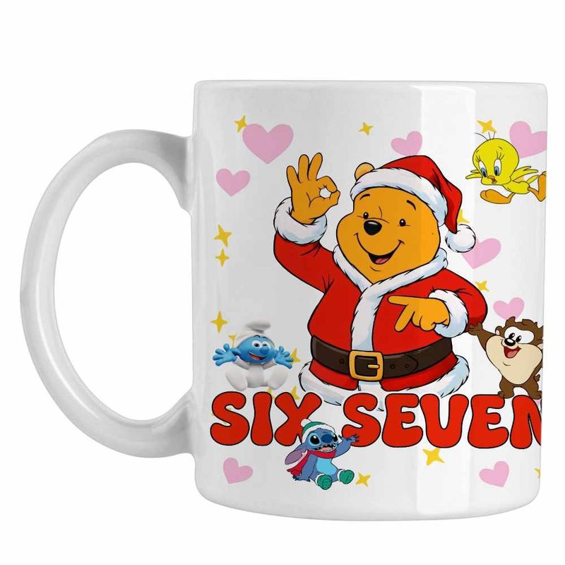 Casa si Gradina - Bucatarie si vesela - Cani si pahare - Cani si cesti - Cana Six Seven Winnie the Pooh Craciun 67 CoolTrend, alba, 330ml - Infinity.ro