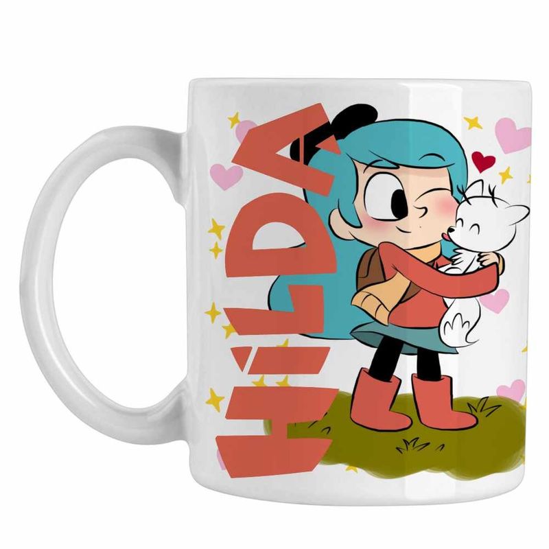 Casa si Gradina - Bucatarie si vesela - Cani si pahare - Cani si cesti - Cana Hilda Twig Hug White Fox Valentines Day, alba, 330ml - Infinity.ro