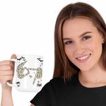 Casa si Gradina - Bucatarie si vesela - Cani si pahare - Cani si cesti - Cana Six Seven Schelet Maini 67 Meme CoolTrend, alba, 330ml - Infinity.ro