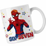 Casa si Gradina - Bucatarie si vesela - Cani si pahare - Cani si cesti - Cana Six Seven Spiderman 67 Marvel Superhero CoolTrend, alba, 330ml - Infinity.ro