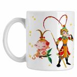 Casa si Gradina - Bucatarie si vesela - Cani si pahare - Cani si cesti - Cana Sun Wukong King Monkey Antic, alba, 330ml - Infinity.ro