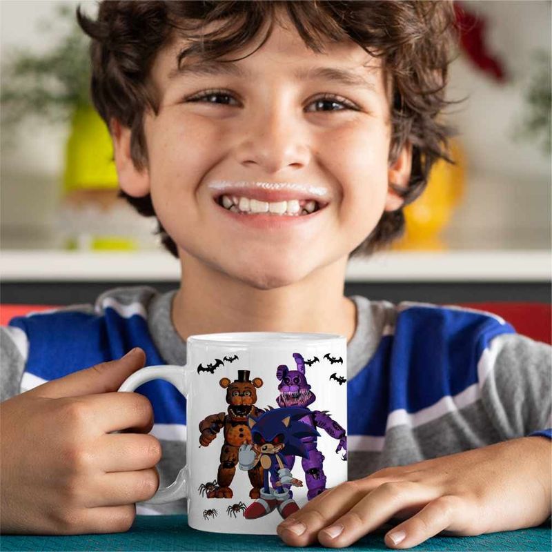 Casa si Gradina - Bucatarie si vesela - Cani si pahare - Cani si cesti - Cana Fnaf Sonic Five Nights at Freddy Horror Halloween CoolTrend, alba, 330ml - Infinity.ro