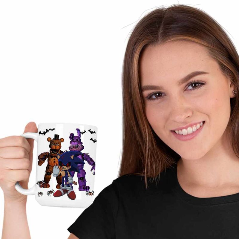 Casa si Gradina - Bucatarie si vesela - Cani si pahare - Cani si cesti - Cana Fnaf Sonic Five Nights at Freddy Horror Halloween CoolTrend, alba, 330ml - Infinity.ro