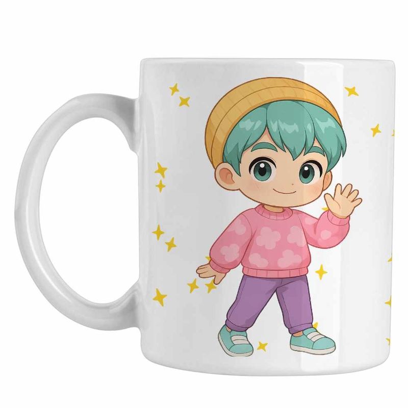 Casa si Gradina - Bucatarie si vesela - Cani si pahare - Cani si cesti - Cana Huntrix Saja Boys Baby Rapper Kpop CoolTrend, alba, 330ml - Infinity.ro
