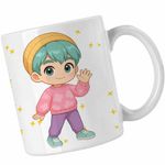 Casa si Gradina - Bucatarie si vesela - Cani si pahare - Cani si cesti - Cana Huntrix Saja Boys Baby Rapper Kpop CoolTrend, alba, 330ml - Infinity.ro