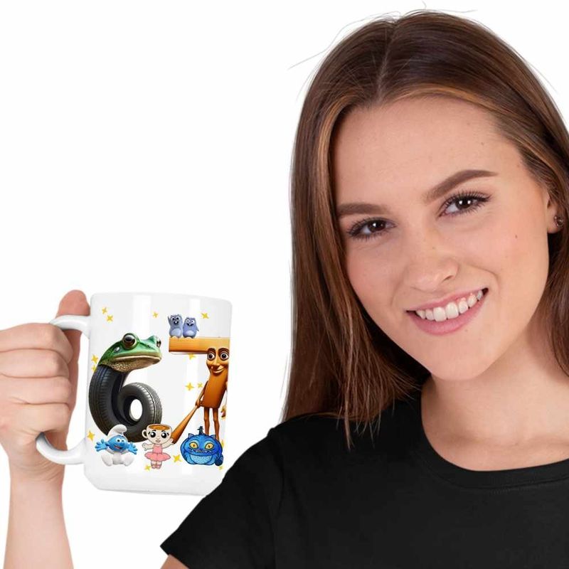 Casa si Gradina - Bucatarie si vesela - Cani si pahare - Cani si cesti - Cana Six Seven Tung Tung Sahur Italian Brainrot Meme CoolTrend, alba, 330ml - Infinity.ro