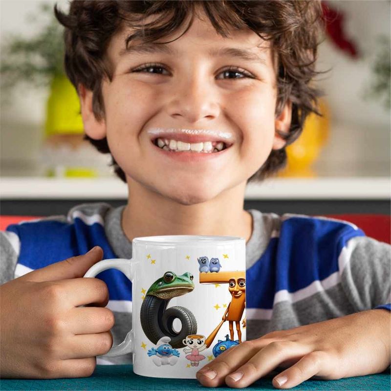 Casa si Gradina - Bucatarie si vesela - Cani si pahare - Cani si cesti - Cana Six Seven Tung Tung Sahur Italian Brainrot Meme CoolTrend, alba, 330ml - Infinity.ro