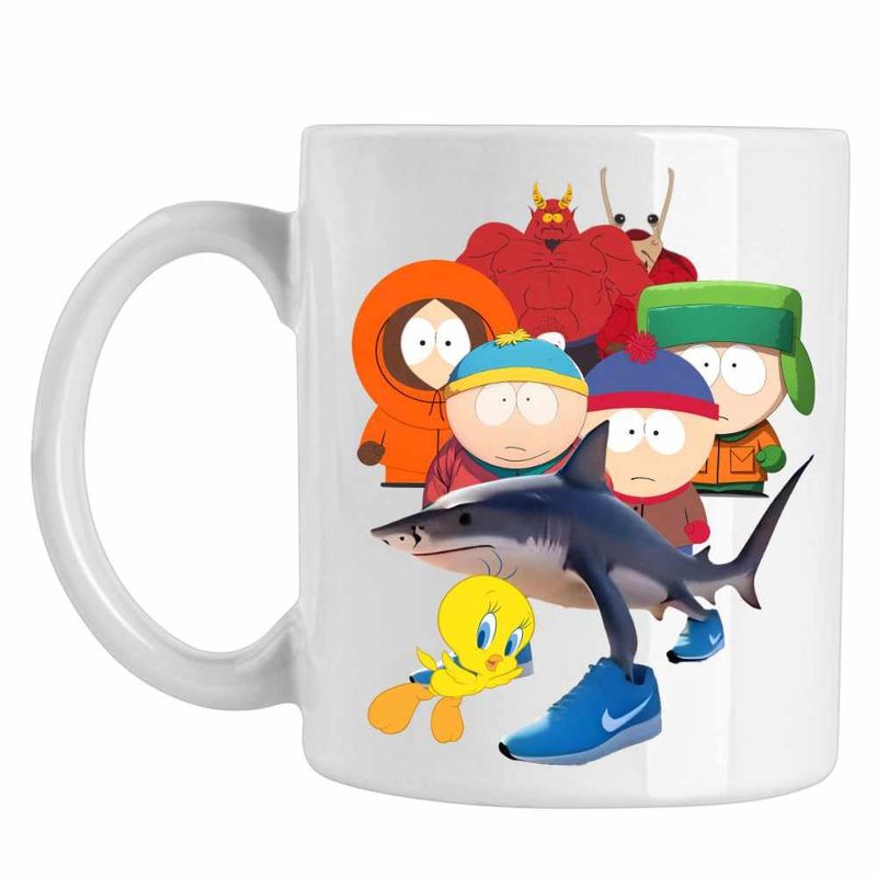 Casa si Gradina - Bucatarie si vesela - Cani si pahare - Cani si cesti - Cana South Park Tweety Tralalero Tralala Brainrot Diavol Brainrot Italian, CoolTrend, alba, 330ml - Infinity.ro