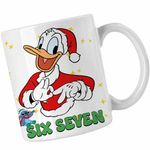 Casa si Gradina - Bucatarie si vesela - Cani si pahare - Cani si cesti - Cana Six Seven Donald Duck Craciun Mickey Mouse CoolTrend, alba, 330ml - Infinity.ro