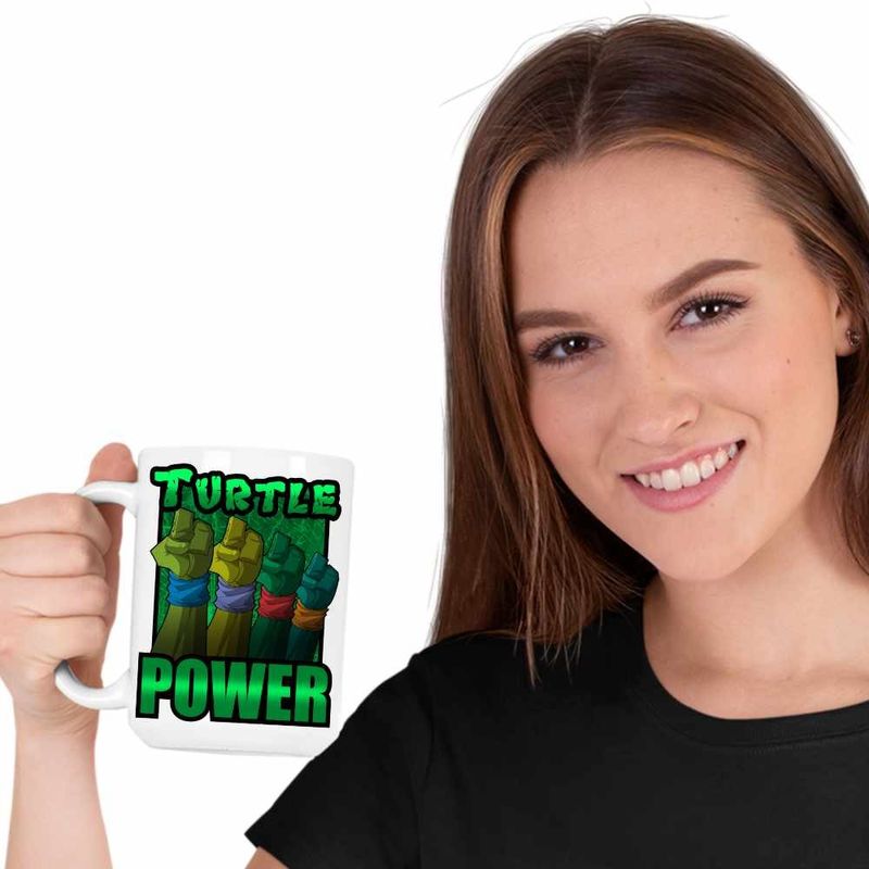 Casa si Gradina - Bucatarie si vesela - Cani si pahare - Cani si cesti - Cana Testoasele Ninja Turtle Power, CoolTrend, alba, 330ml - Infinity.ro