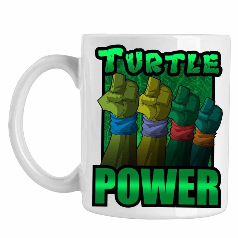 Casa si Gradina - Bucatarie si vesela - Cani si pahare - Cani si cesti - Cana Testoasele Ninja Turtle Power, CoolTrend, alba, 330ml - Infinity.ro