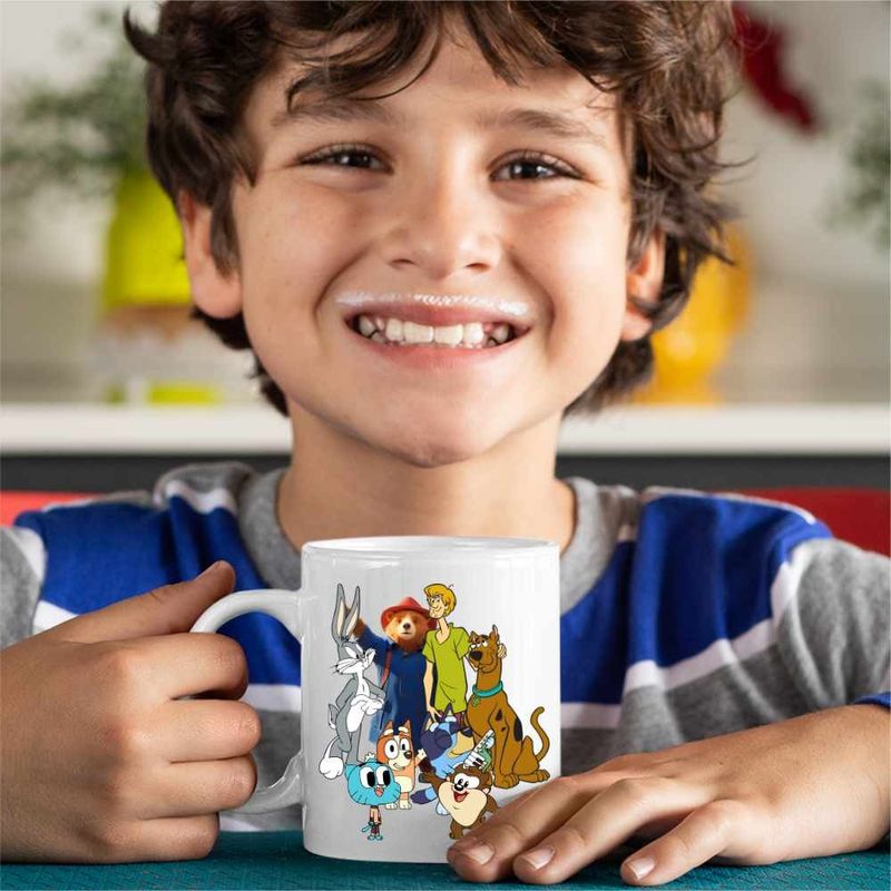 Casa si Gradina - Bucatarie si vesela - Cani si pahare - Cani si cesti - Cana Paddington Scooby Doo Bugs Bunny Bingo Bluey Blue, CoolTrend, alba, 330ml - Infinity.ro