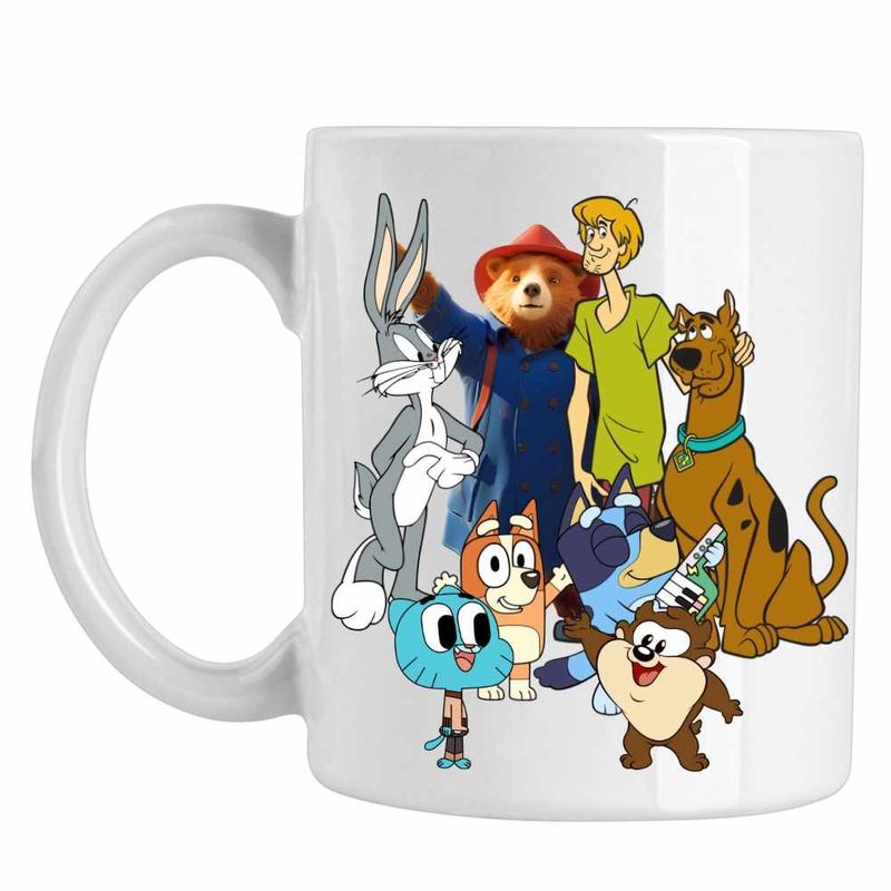 Casa si Gradina - Bucatarie si vesela - Cani si pahare - Cani si cesti - Cana Paddington Scooby Doo Bugs Bunny Bingo Bluey Blue, CoolTrend, alba, 330ml - Infinity.ro