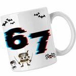 Casa si Gradina - Bucatarie si vesela - Cani si pahare - Cani si cesti - Cana Six Seven Glitch 67 Effect Video CoolTrend, alba, 330ml - Infinity.ro
