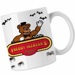 Casa si Gradina - Bucatarie si vesela - Cani si pahare - Cani si cesti - Cana Fnaf Freddy Fazbears Pizza Five Nights at Freddy Horror Halloween CoolTrend, alba, 330ml - Infinity.ro