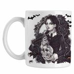 Casa si Gradina - Bucatarie si vesela - Cani si pahare - Cani si cesti - Cana Familia Addams Wednesday Craniu Cutit Shakespeare Horror CoolTrend, alba, 330ml - Infinity.ro