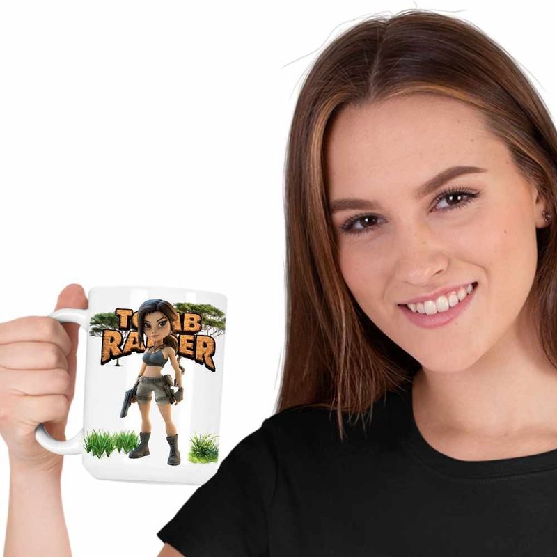 Casa si Gradina - Bucatarie si vesela - Cani si pahare - Cani si cesti - Cana Tomb Raider Indiana Jones Lara Croft Soldat CoolTrend, alba, 330ml - Infinity.ro