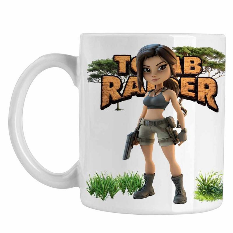 Casa si Gradina - Bucatarie si vesela - Cani si pahare - Cani si cesti - Cana Tomb Raider Indiana Jones Lara Croft Soldat CoolTrend, alba, 330ml - Infinity.ro