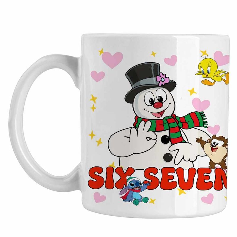 Casa si Gradina - Bucatarie si vesela - Cani si pahare - Cani si cesti - Cana Six Seven Om de Zapada Craciun 67 CoolTrend, alba, 330ml - Infinity.ro
