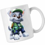 Casa si Gradina - Bucatarie si vesela - Cani si pahare - Cani si cesti - Cana Paw Patrol Rocky Patrula Catelusilor Pompier, CoolTrend, alba, 330ml - Infinity.ro