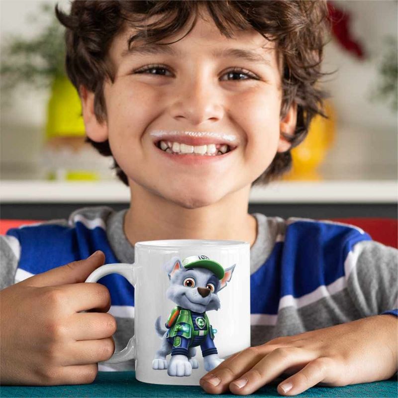 Casa si Gradina - Bucatarie si vesela - Cani si pahare - Cani si cesti - Cana Paw Patrol Rocky Patrula Catelusilor Pompier, CoolTrend, alba, 330ml - Infinity.ro