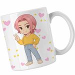 Casa si Gradina - Bucatarie si vesela - Cani si pahare - Cani si cesti - Cana Huntrix Saja Boys Romance Kpop CoolTrend, alba, 330ml - Infinity.ro