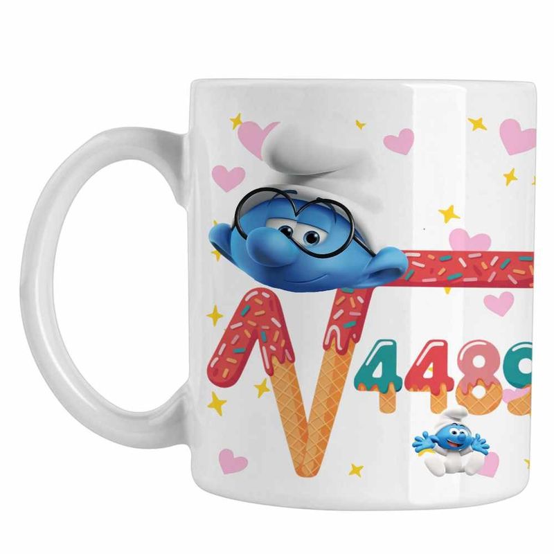 Casa si Gradina - Bucatarie si vesela - Cani si pahare - Cani si cesti - Cana Six Seven Strumful Istet Strumfii 67 CoolTrend, alba, 330ml - Infinity.ro