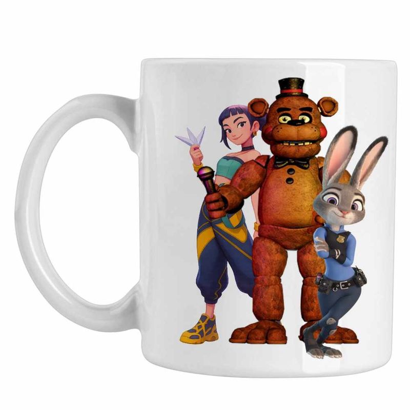 Casa si Gradina - Bucatarie si vesela - Cani si pahare - Cani si cesti - Cana Fnaf Huntrix Zootopia Judy Politist Five Nights at Freddy Kpop CoolTrend, alba, 330ml - Infinity.ro