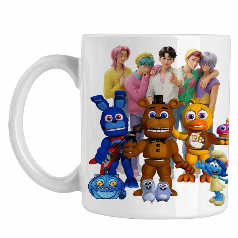 Casa si Gradina - Bucatarie si vesela - Cani si pahare - Cani si cesti - Cana Fnaf Saja Boys Huntrix Five Nights at Freddy Horror Halloween CoolTrend, alba, 330ml - Infinity.ro