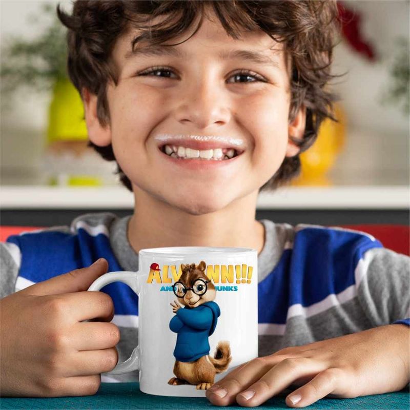 Casa si Gradina - Bucatarie si vesela - Cani si pahare - Cani si cesti - Cana Simon Alvin Alvinnn Veverita, CoolTrend, alba, 330ml - Infinity.ro