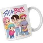 Casa si Gradina - Bucatarie si vesela - Cani si pahare - Cani si cesti - Cana Huntrix Saja Boys Kpop Demon Hunters CoolTrend, alba, 330ml - Infinity.ro