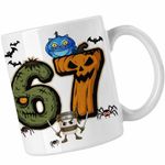 Casa si Gradina - Bucatarie si vesela - Cani si pahare - Cani si cesti - Cana Six Seven Halloween Dovleac 6 7 Horror CoolTrend, alba, 330ml - Infinity.ro