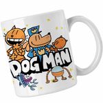 Casa si Gradina - Bucatarie si vesela - Cani si pahare - Cani si cesti - Cana Dog Man All team Dav Pilkey Capitan Chilot CoolTrend, alba, 330ml - Infinity.ro